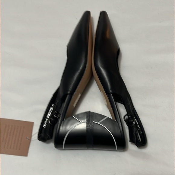 NWOB Azura “Pretty” Black Leather Pointed Toe Slingback Sandals - Picture 6 of 12
